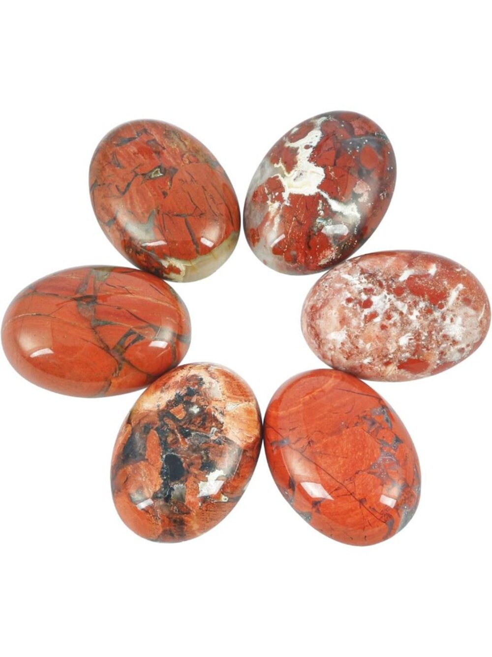 6 Pack 18x25mm Oval Flatback Crystal Healing Stones for DIY Jewelry Making